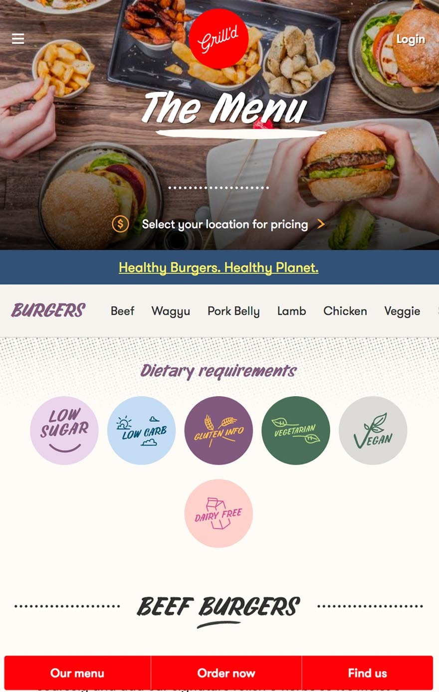 Grilld Mobile Menu