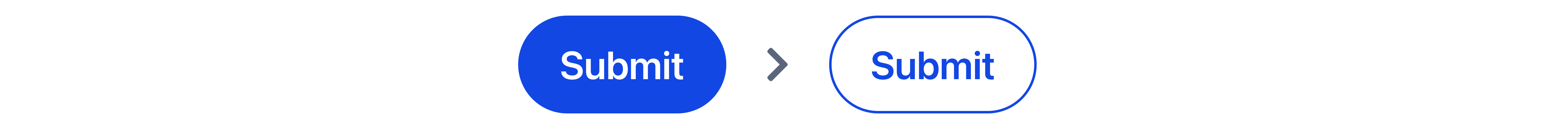 A button in its unfocused and focused state. The button is filled when unfocused, and hollow when focused.