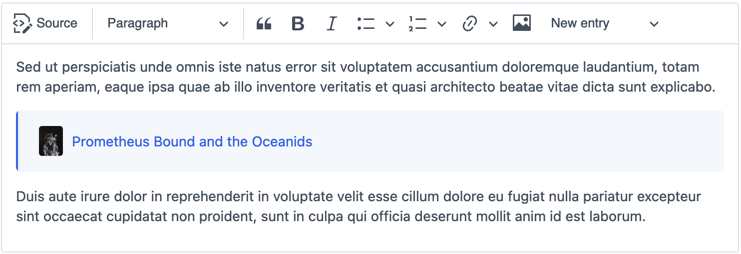 CKEditor with modified nested entry