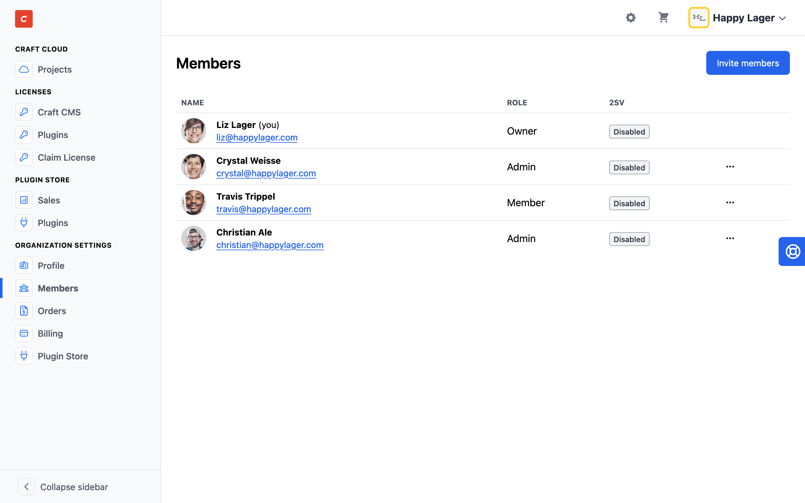 Console Organization Members