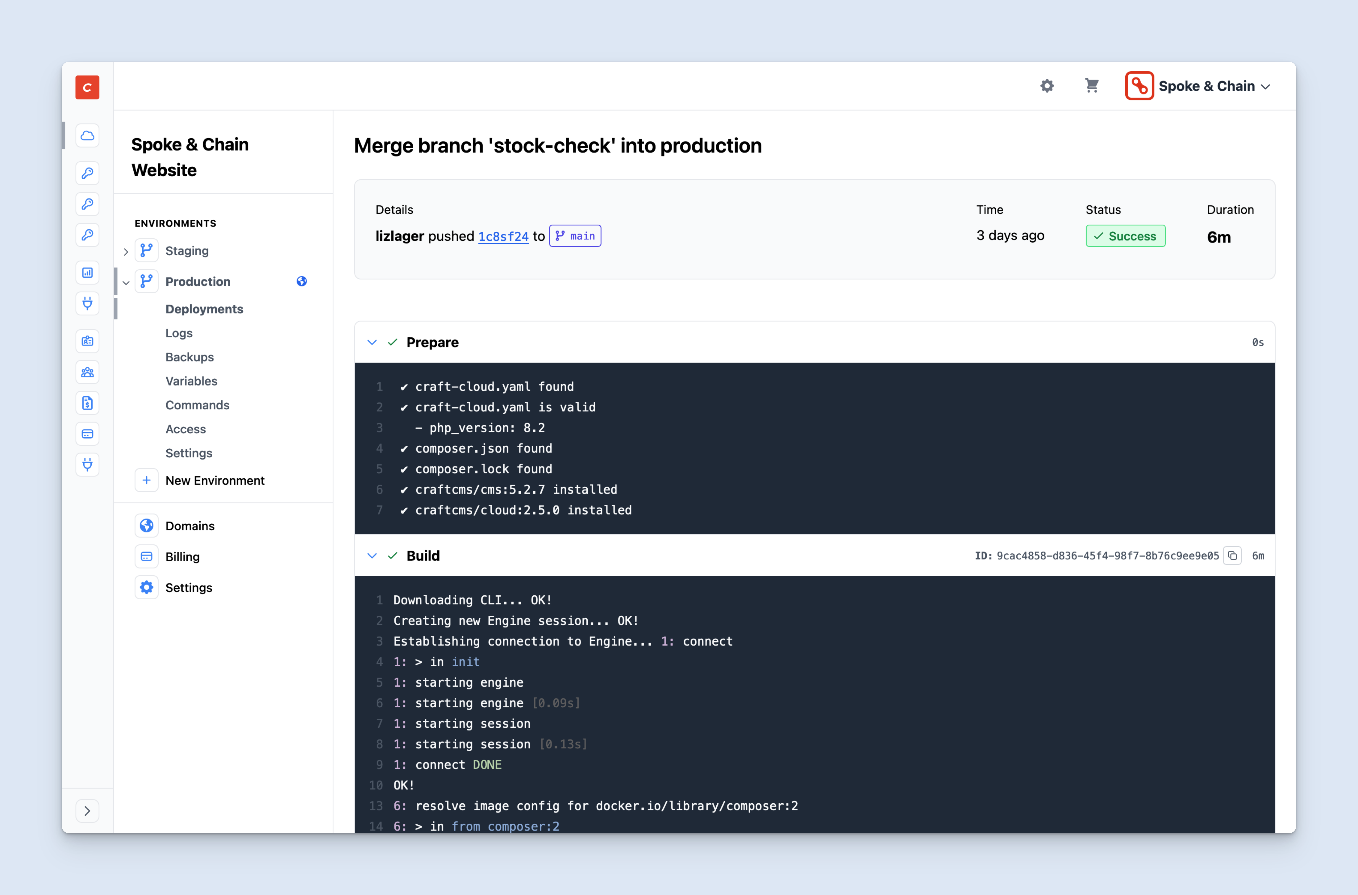 Craft Cloud deployment details