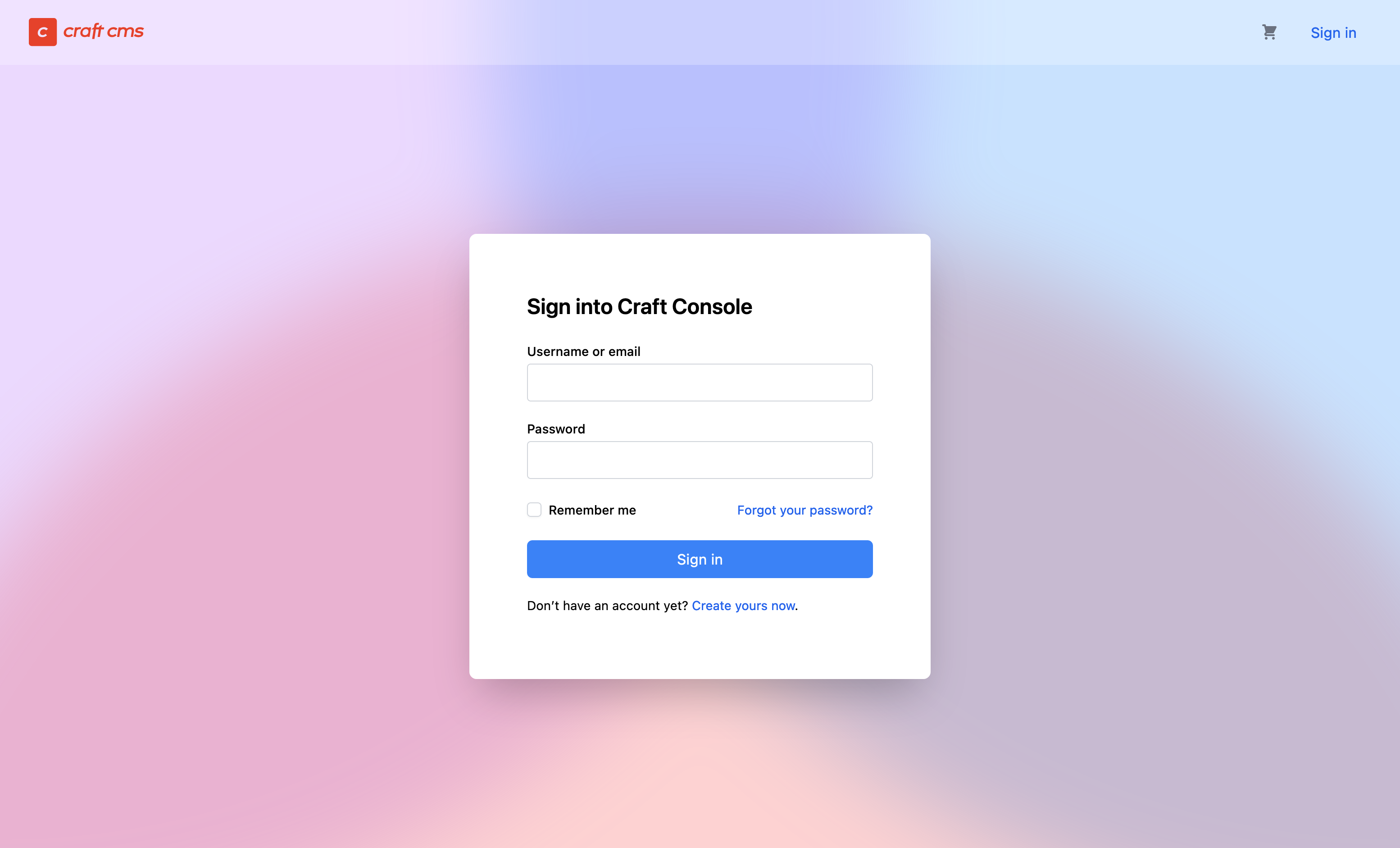 Craft Console login