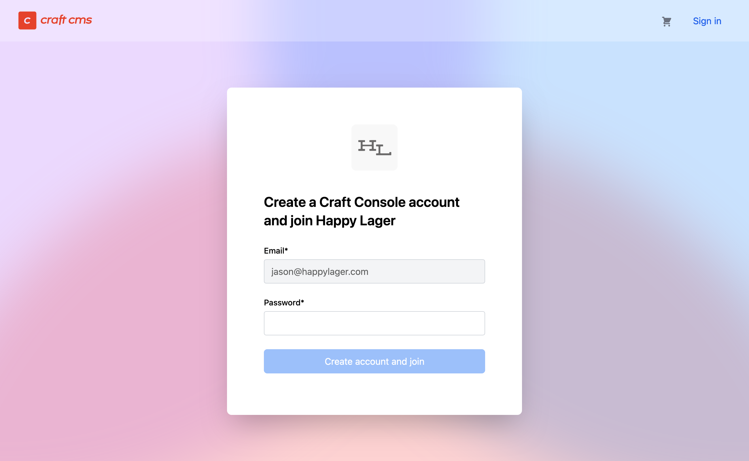 Craft Console: Organization Invite for New User