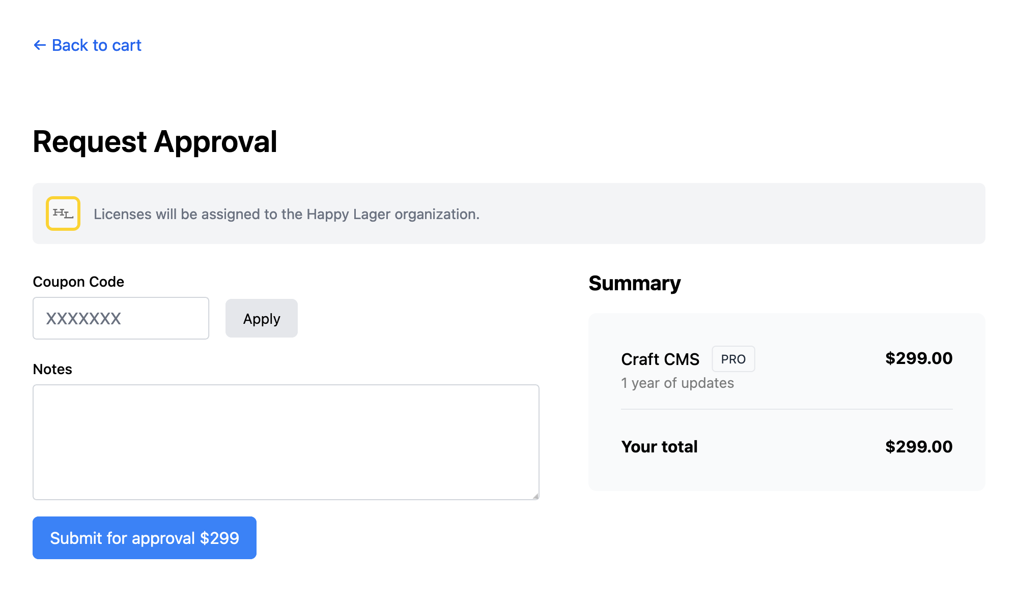 Craft Console: Plugin Store Approval Request Submission