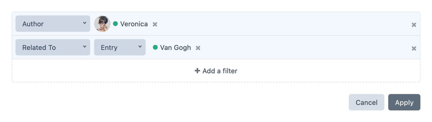 Entry filters in Craft 4
