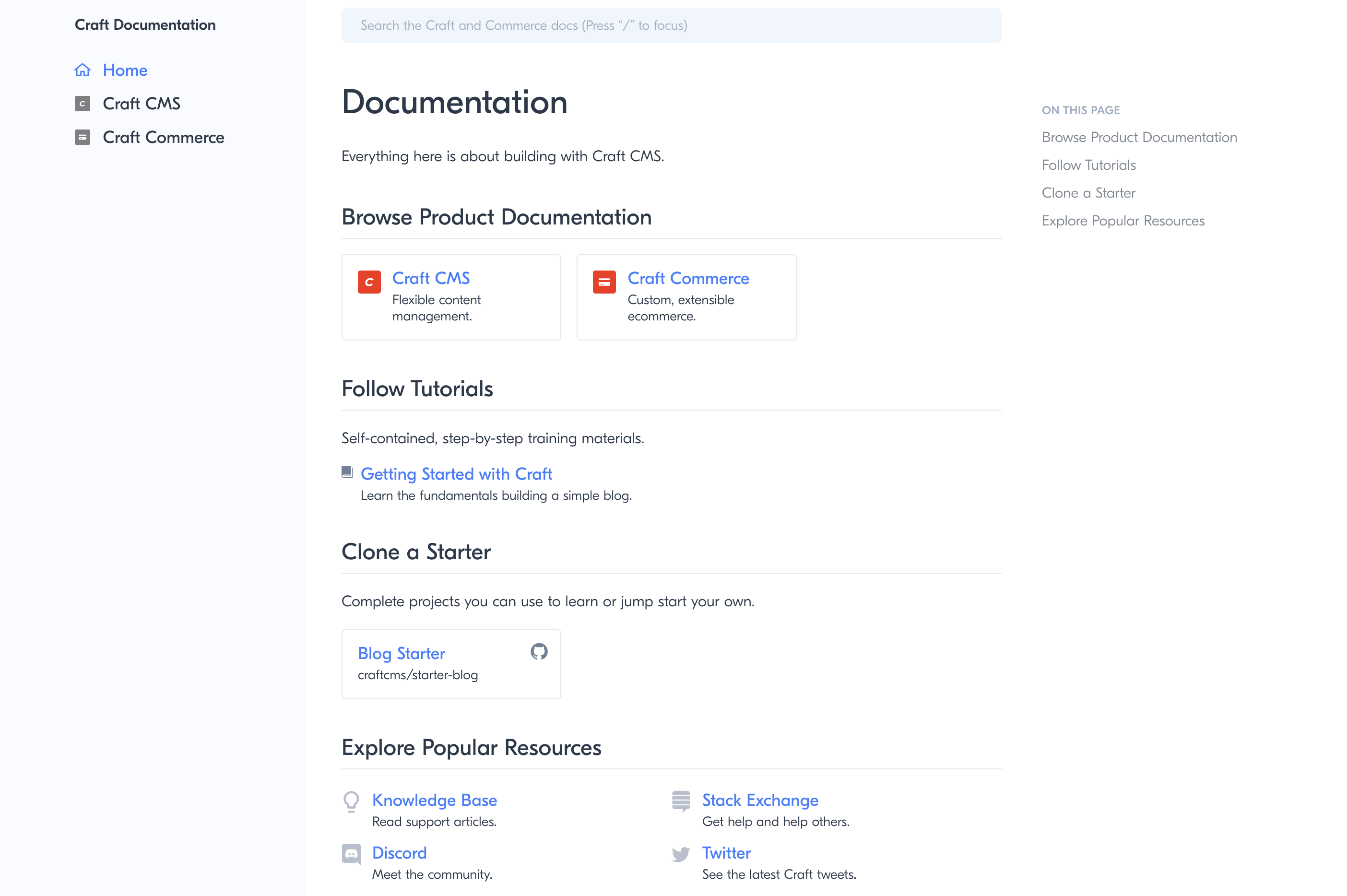 New documentation - Home
