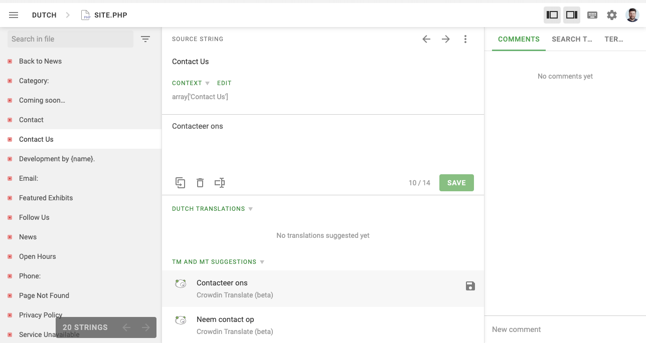 Crowdin Translation Editor