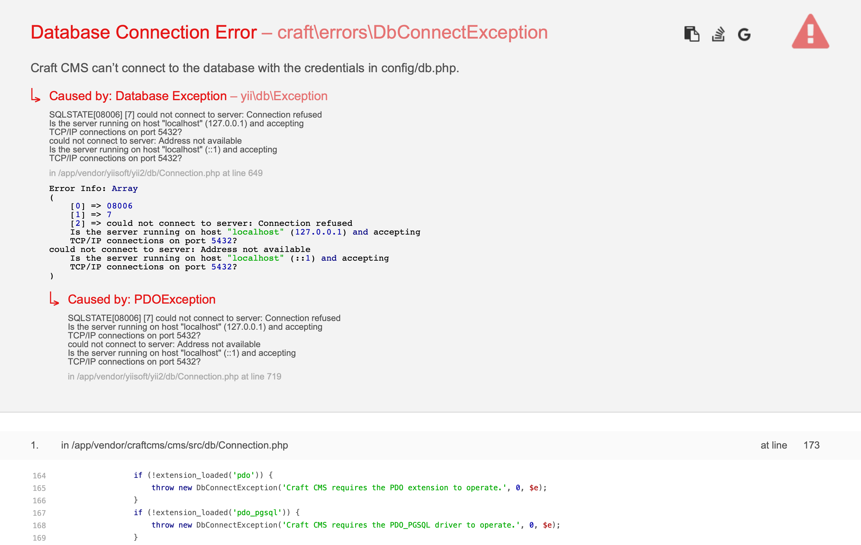 Database Connection Error