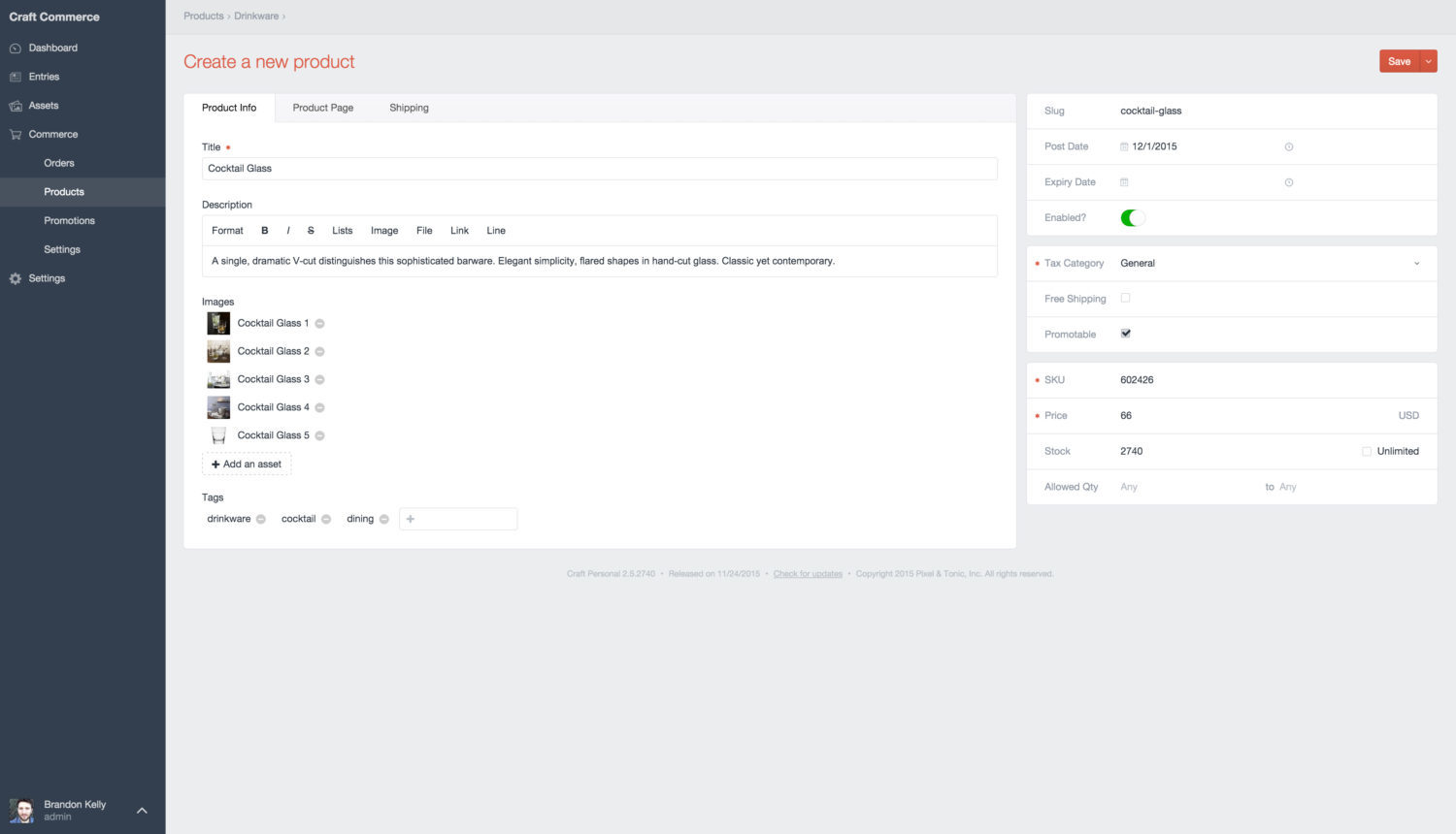 Edit Product Page