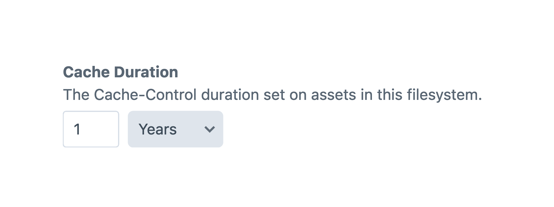 Filesystem Cache Duration Setting