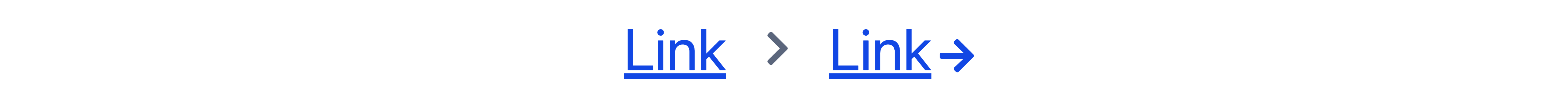 A link in its unfocused and focused states. The focused link has an arrow to its right.