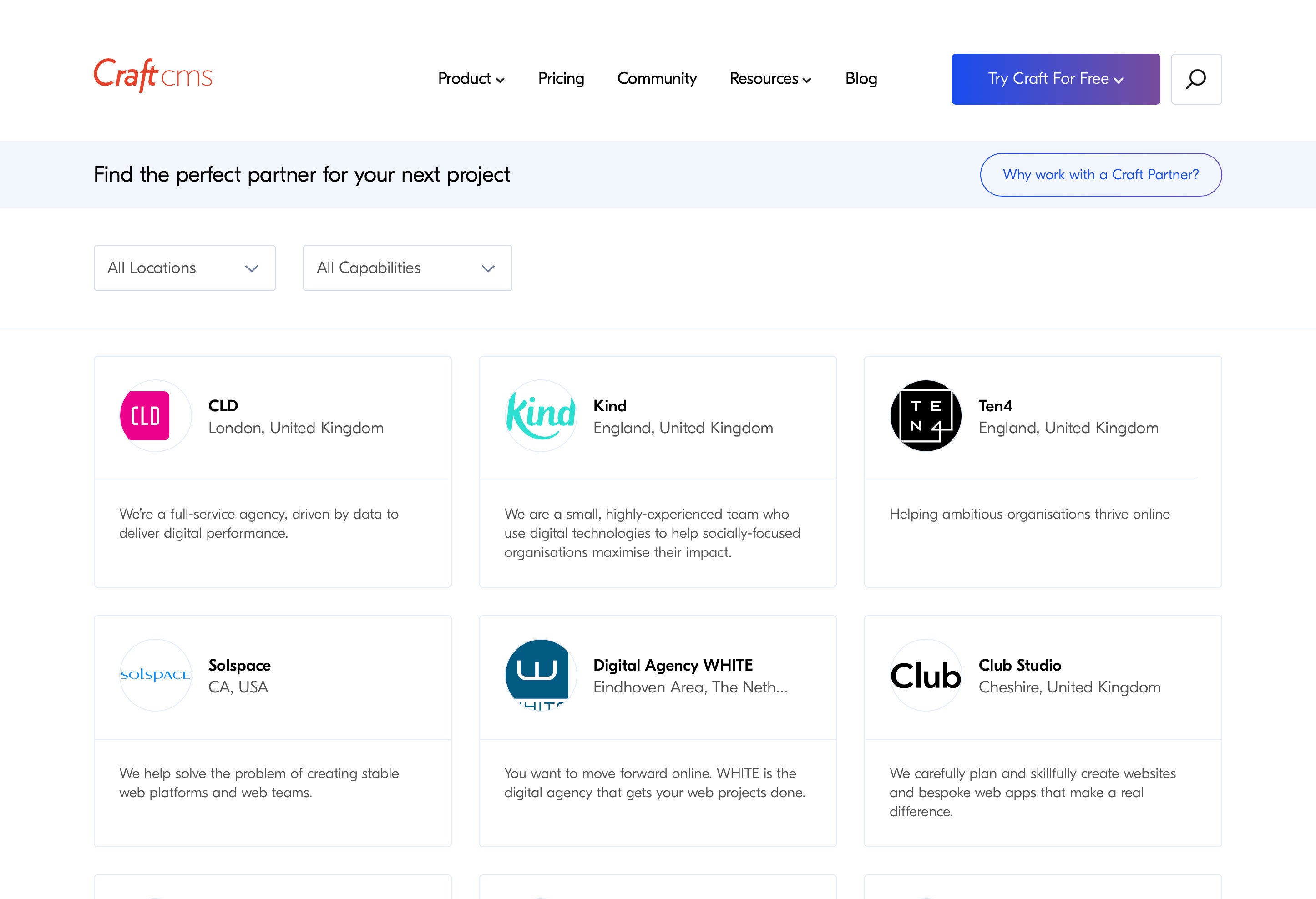 Craft Partner Index