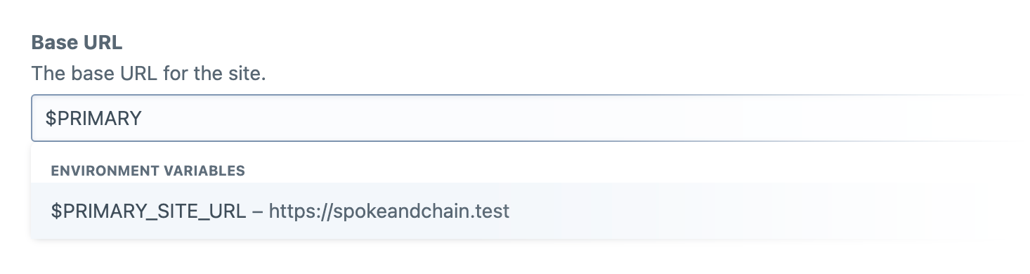 Site URL setting with an environment variable