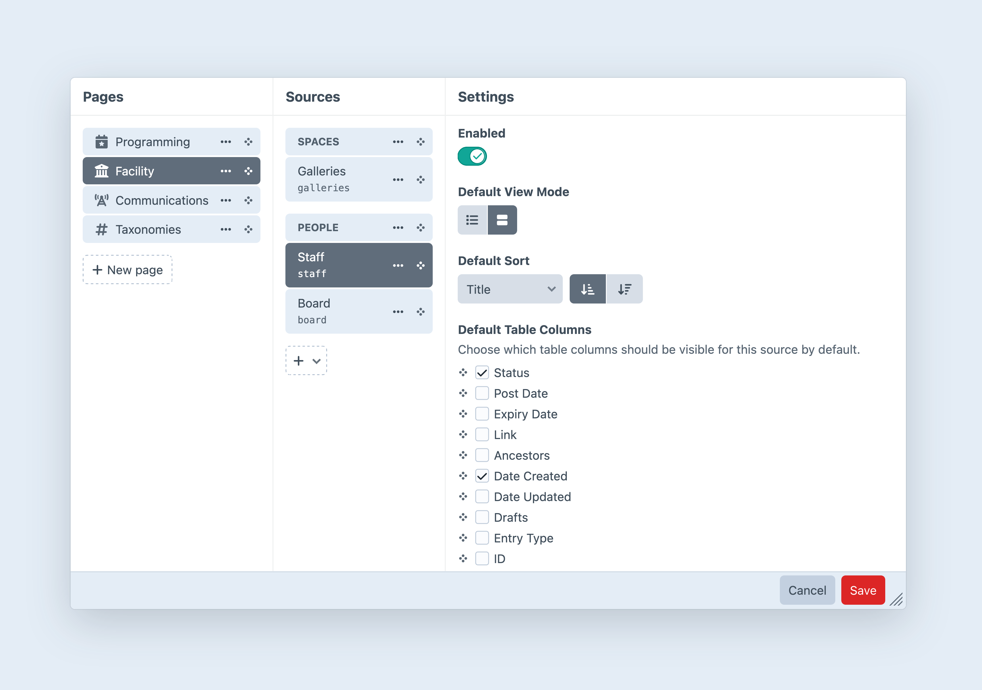 The source customization modal, introduced in Craft 5.9.0