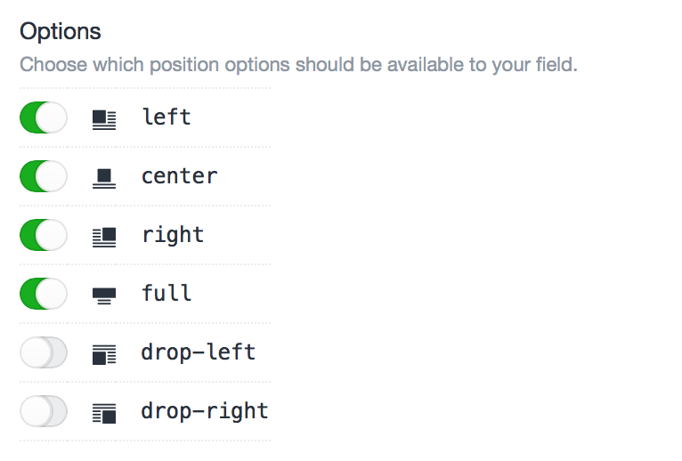 Position Select Fields Craft CMS Documentation X